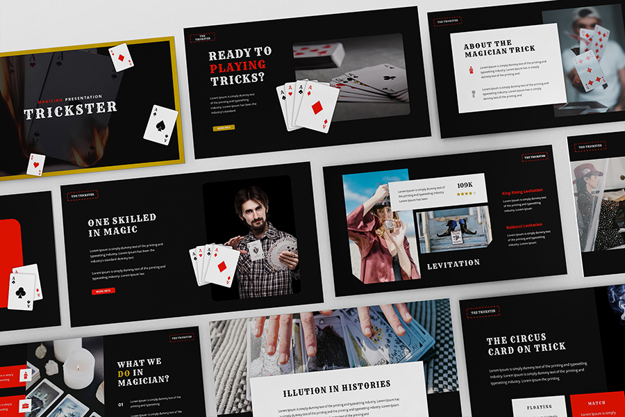 Magician Trick Google Slides Presentation Template, Presentation Templates